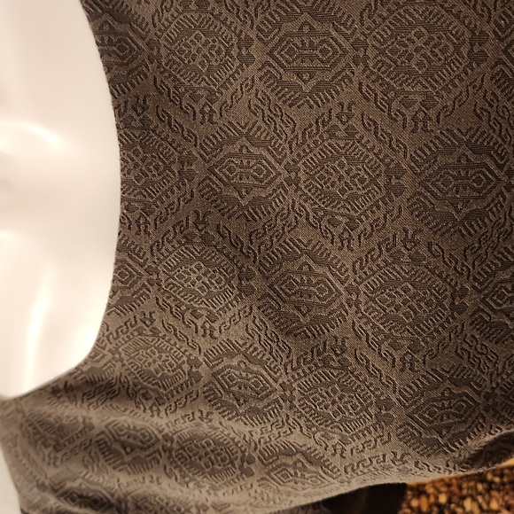 Elie Tahari Brown Print Fitted Zip Back Shift Dress Cap Sleeve SZ 6 - Picture 3 of 13